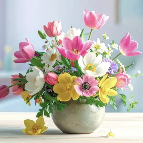 Composizione di fiori misti di stagione